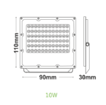 LED Προβολέας 10W ACA Μαύρος 90° 1140lm Αδιάβροχος IP65 100-277V 3000K – J1030