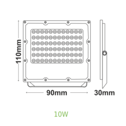 LED Προβολέας 10W ACA Μαύρος 90° 1140lm Αδιάβροχος IP65 100-277V 3000K – J1030