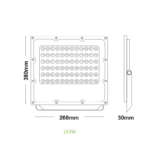LED Προβολέας 150W ACA Μαύρος 90° 18000lm 100-277V Αδιάβροχος IP65 Φυσικό Λευκό 4000K – J15040