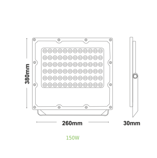 LED Προβολέας 150W ACA Μαύρος 90° 18000lm 100-277V Αδιάβροχος IP65 Φυσικό Λευκό 4000K – J15040