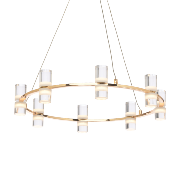 ΚΡΕΜΑΣΤΟ ΦΩΤΙΣΤΙΚΟ LED2835 32W ΧΡΥΣΟ ΑΛΟΥΜΙΝΙΟ 3000Κ 2880LM D52XH131.5CM IONIAN ACA DECOR – JNDP32LED52GD