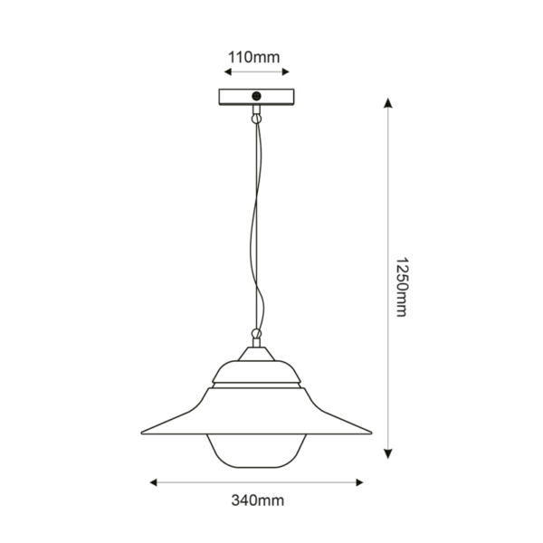 Κρεμαστό Φωτιστικό 1xE27 Γκρι Ατσάλι+Γυαλί ø340 IP44 ACA – JULIE1PG