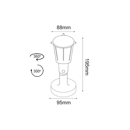 LED PP BLACK SPOT LIGHT230V IP54 6W 6000K 500Lm SMD120°Ra80 ACA – KERT660B