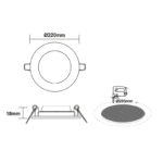 LED Πάνελ Στρογγυλό 22W ACA Ψυχρό 2400lm 6500K – KIRON2265RW
