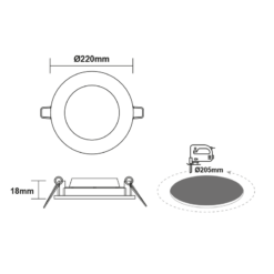 LED Πάνελ Στρογγυλό 22W ACA Φυσικό 2350lm 4000K – KIRON2240RW