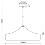 ACA DECOR   – Κρεμαστό Φωτιστικό 1ΧΕ27 Μεταλλικό Μαύρο/Χρυσό Φ46ΧΗ123cm