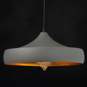 ACA DECOR   – Κρεμαστό Φωτιστικό 1ΧΕ27 Μεταλλικό Γκρι/Χρυσό Φ46ΧΗ123cm