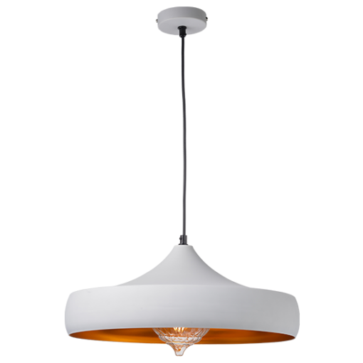 ACA DECOR   – Κρεμαστό Φωτιστικό 1ΧΕ27 Μεταλλικό Λευκό/Χρυσό Φ460 – KS07961PWG