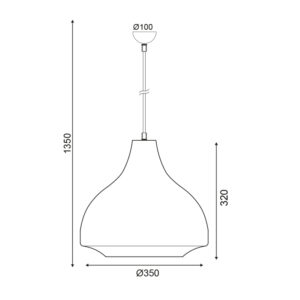 Κρεμαστό Φωτιστικό 1ΧΕ27 Μεταλλικό Χρυσό Γραφίτη Φ350 ACA DECOR   – KS080335GT