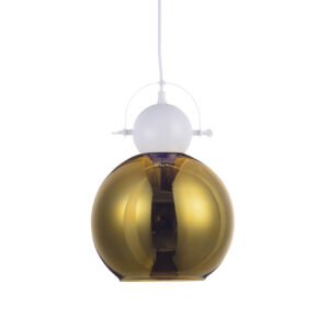 Κρεμαστό 1ΧΕ27 Λευκό Μεταλλικό- Ορείχαλκος Γυαλί Φ250 ACA DECOR   – KS081225BW