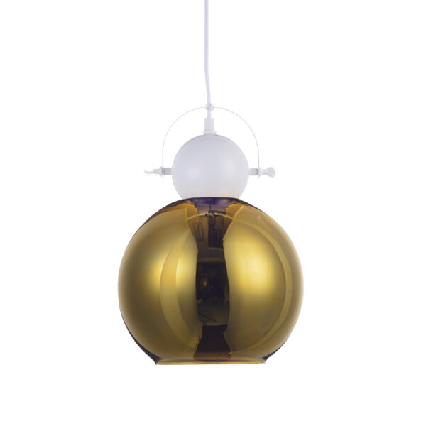 Κρεμαστό 1ΧΕ27 Λευκό Μεταλλικό- Ορείχαλκος Γυαλί Φ250 ACA DECOR   – KS081225BW