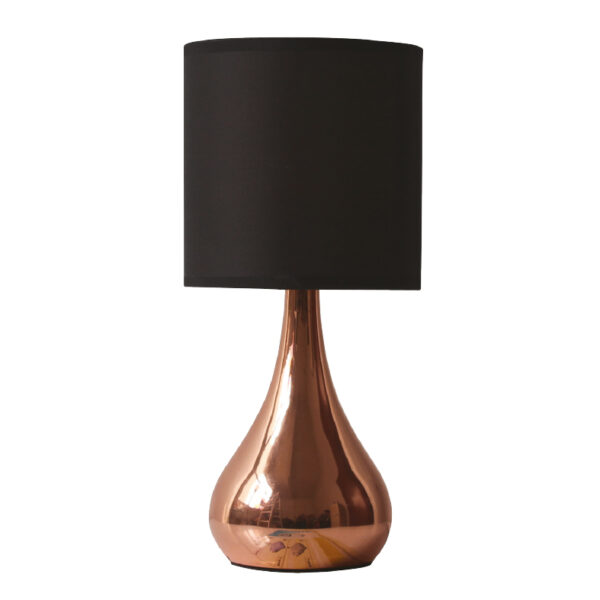 Πορτατίφ Μεταλλικό Χάλκινο με Μαύρο Καπέλο 1xE14 ACA DECOR – KS1178T1CP