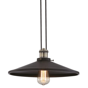 Κρεμαστό Φωτιστικό Καμπάνα 1xE27 Μεταλλική Μαύρη 1xE27 2 Καλωδίων Φ360 ACA DECOR – KS12882CB