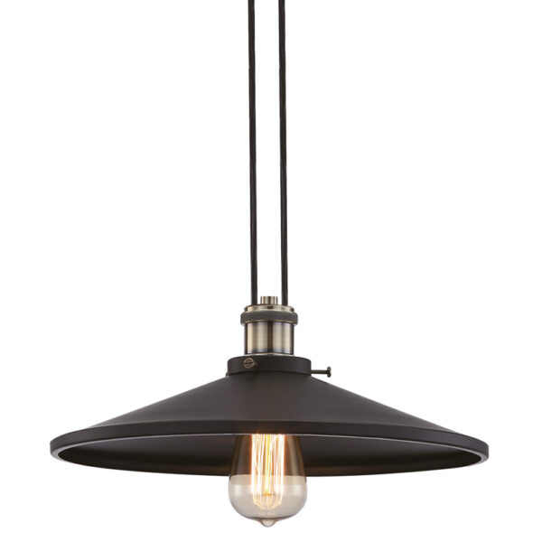 Κρεμαστό Φωτιστικό Καμπάνα 1xE27 Μεταλλική Μαύρη 1xE27 2 Καλωδίων Φ360 ACA DECOR – KS12882CB