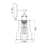 ΑΠΛΙΚΑ ΜΕΤΑΛΛΙΚΗ ΜΑΥΡΗ 1ΧE27 SOTIS ACA – KS1342W151BKACA