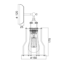 ΑΠΛΙΚΑ ΜΕΤΑΛΛΙΚΗ ΜΑΥΡΗ 1ΧE27 SOTIS ACA – KS1342W151BKACA
