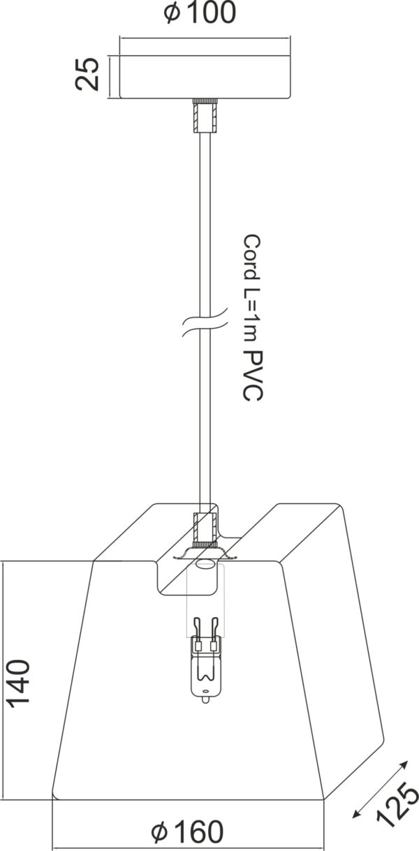 Κρεμαστό Φωτιστικό 1ΧG9 Φιμέ / Χρώμιο Γυαλί ACA DECOR  – KS1435P131CH