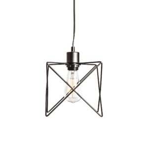 Κρεμαστό Μεταλλικό Φωτιστικό Με Πλέγμα Μαύρο 1ΧE27 ACA DECOR – KS1462P1BK