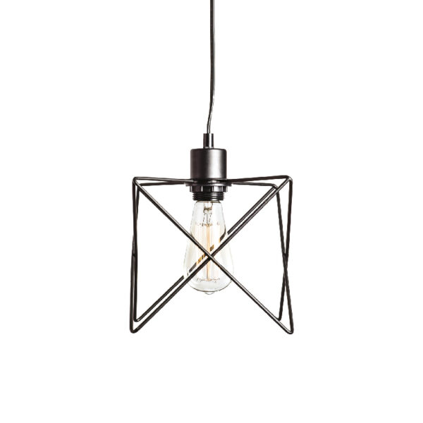 Κρεμαστό Μεταλλικό Φωτιστικό Με Πλέγμα Μαύρο 1ΧE27 ACA DECOR – KS1462P1BK