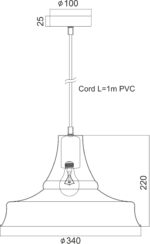 Καμπάνα Μεταλλική Μαύρη Φ340 1ΧE27 ACA DECOR  – KS1477P1BK