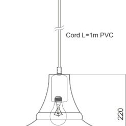 Καμπάνα Μεταλλική Μαύρη Φ340 1ΧE27 ACA DECOR  – KS1477P1BK