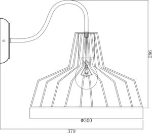 Επιτοίχια Απλίκα 1ΧΕ27 Μεταλλική Μαύρη Καμπάνα Φ300 ACA DECOR    – KS1525W1BK
