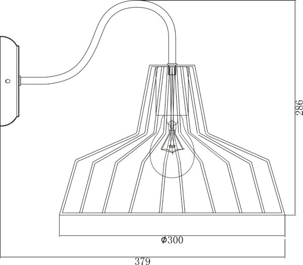 Επιτοίχια Απλίκα 1ΧΕ27 Μεταλλική Μαύρη Καμπάνα Φ300 ACA DECOR    – KS1525W1BK