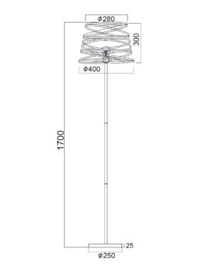 Μεταλλικό Φωτιστικό Δαπέδου 1xE27 Μαύρο Σπιράλ ACA DECOR – KS1538FB