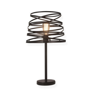 Μεταλλικό Πορτατίφ 1xE27 Μαύρο Σπιράλ ACA DECOR – KS1538TB