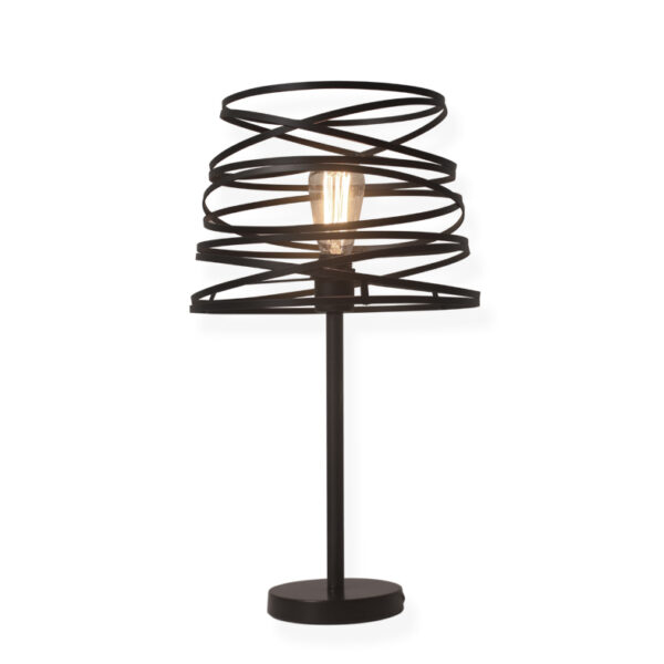 Μεταλλικό Πορτατίφ 1xE27 Μαύρο Σπιράλ ACA DECOR – KS1538TB