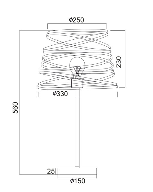 Μεταλλικό Πορτατίφ 1xE27 Μαύρο Σπιράλ ACA DECOR – KS1538TB