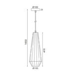 Κρεμαστό 1ΧΕ27 Γυαλί Χάλκινο Φ150 ACA DECOR   – KS174415PC