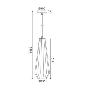 Κρεμαστό 1ΧΕ27 Γυαλί Χάλκινο Φ150 ACA DECOR   – KS174415PC