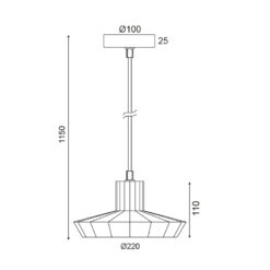 Κρεμαστό 1ΧΕ27 Γυαλί Χάλκινο Φ220 ACA DECOR  – KS174522PC
