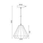 Κρεμαστό 1ΧΕ27 Γυαλί Χάλκινο Φ220 ACA DECOR  – KS174622PC