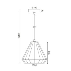 Κρεμαστό 1ΧΕ27 Γυαλί Χάλκινο Φ220 ACA DECOR  – KS174622PC