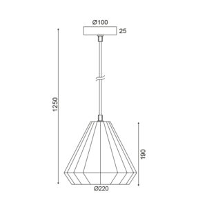 Κρεμαστό 1ΧΕ27 Γυαλί Χάλκινο Φ220 ACA DECOR  – KS174622PC