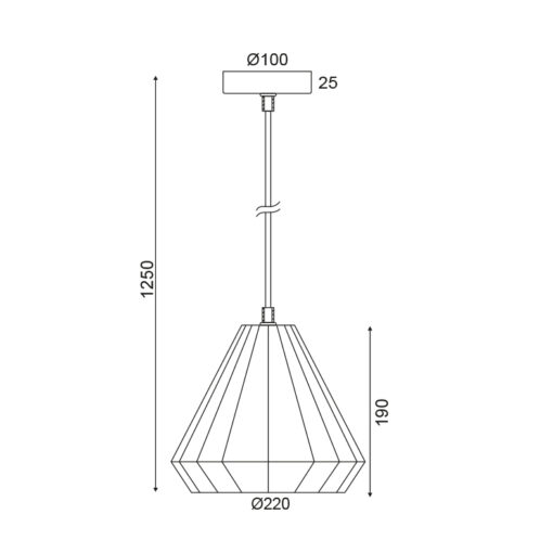 Κρεμαστό 1ΧΕ27 Γυαλί Χάλκινο Φ220 ACA DECOR  – KS174622PC