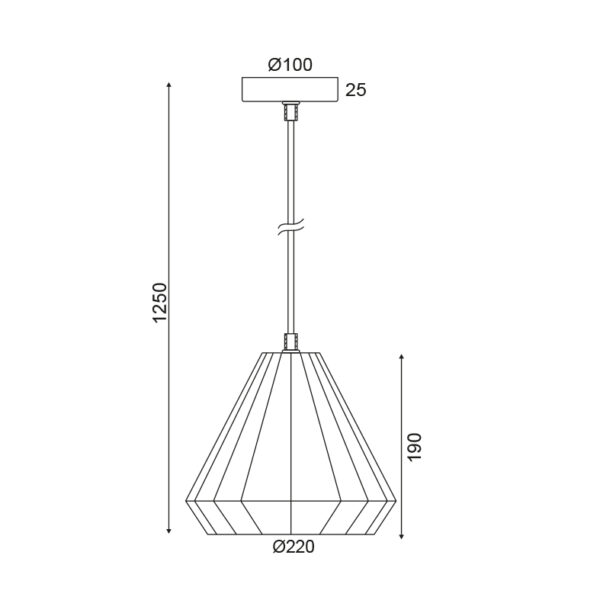 Κρεμαστό 1ΧΕ27 Γυαλί Χάλκινο Φ220 ACA DECOR  – KS174622PC