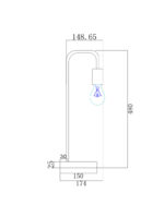 Πορτατίφ 1XE27 Μαύρο Μεταλλικό με Ξύλο ACA DECOR  – KS1755BWD