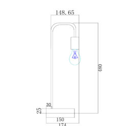 Πορτατίφ 1XE27 Μαύρο Μεταλλικό με Ξύλο ACA DECOR  – KS1755BWD