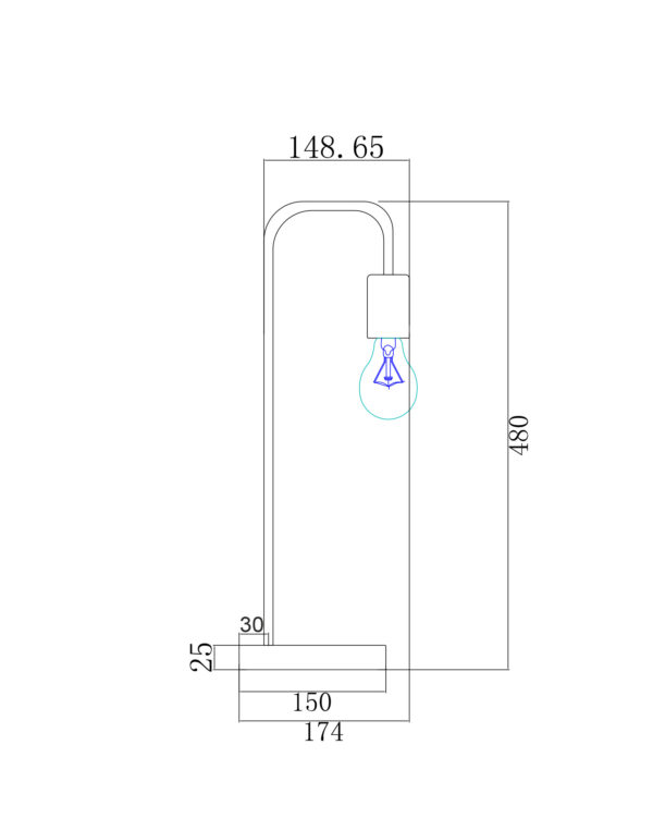 Πορτατίφ 1XE27 Μαύρο Μεταλλικό με Ξύλο ACA DECOR  – KS1755BWD