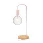 Πορτατίφ 1ΧΕ27 Μεταλλικό Παλ Ροζ με ΞύλοACA DECOR – KS1755TPW