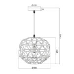 Κρεμαστό 1ΧΕ27 Μεταλλικό Μαύρο Πλέγμα Φ300 ACA DECOR   – KS180430PB