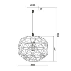 Κρεμαστό 1ΧΕ27 Μεταλλικό Μαύρο Πλέγμα Φ300 ACA DECOR   – KS180430PB