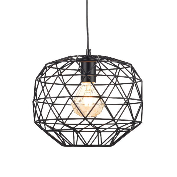 Κρεμαστό 1ΧΕ27 Μεταλλικό Μαύρο Πλέγμα Φ300 ACA DECOR   – KS180430PB