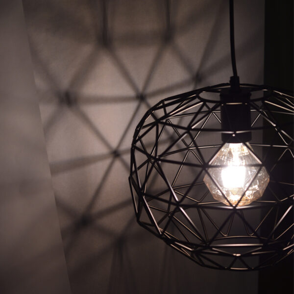 Κρεμαστό 1ΧΕ27 Μεταλλικό Μαύρο Πλέγμα Φ300 ACA DECOR   – KS180430PB