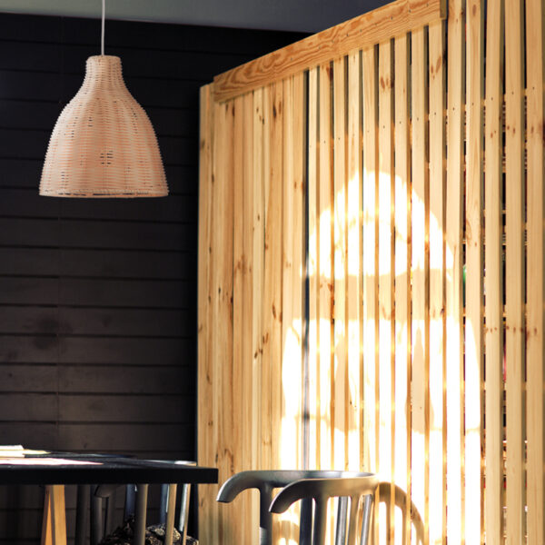 Κρεμαστό Φωτιστικό 1ΧΕ27 Καλάθι Από Φυσική Λυγαριά Φ250 ACA DECOR  – KS182026P