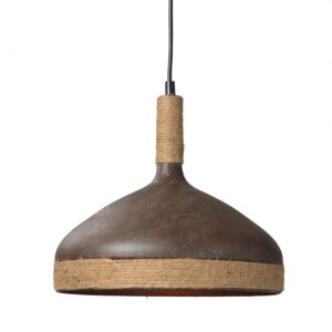 Κρεμαστό Φωτιστικό Μεταλλική Καμπάνα 1xΕ27 Απόχρωση Σκουριά με Σχοινί Φ300 ACA DECOR – KS182630RR