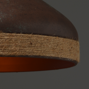 Κρεμαστό Φωτιστικό Μεταλλική Καμπάνα 1xΕ27 Απόχρωση Σκουριά με Σχοινί Φ300 ACA DECOR – KS182630RR